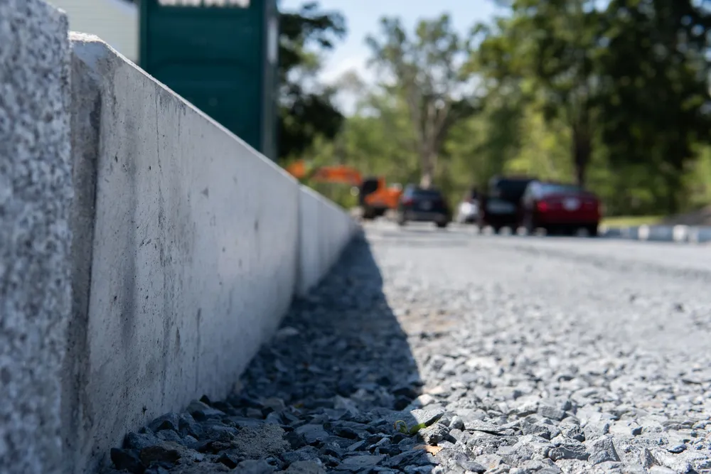 Concrete curb installation