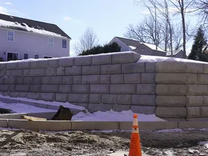Retaining wall construction on an IR Campbell site