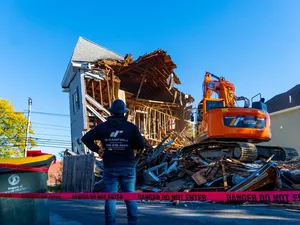 Structural demolition on an IR Campbell site