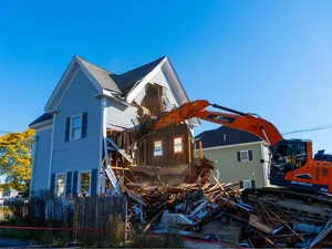 Structural demolition on an IR Campbell site