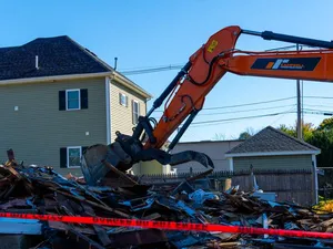 Structural demolition on an IR Campbell site