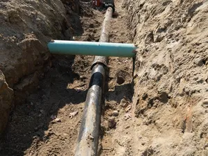 Underground utility trenching on an IR Campbell site