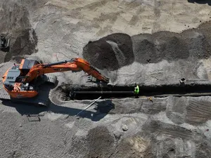 Underground utility trenching on an IR Campbell site