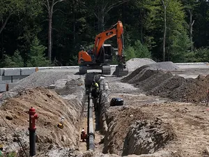 Underground utility trenching on an IR Campbell site